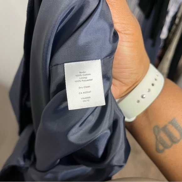 Talbots Women Velour Dress 8 Navy Blue Sheath Holiday Formal Knee Length - Picture 7 of 8